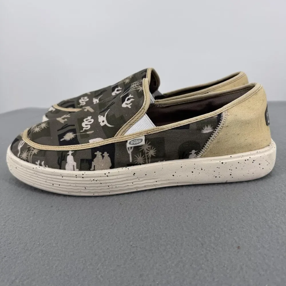 Hey Dude Sunapee M Slip On Desert Shoes Mens‎ Size 12 Green Canvas Camo Casual